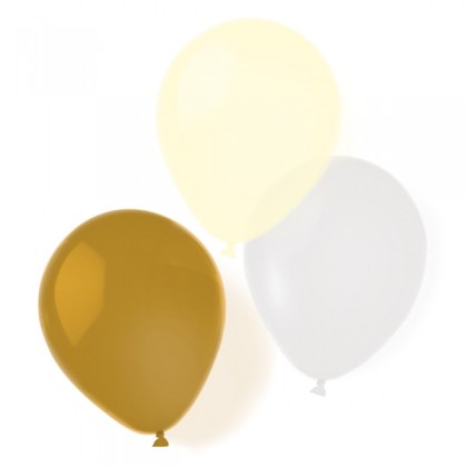 8 Latex Balloons Gold Brush