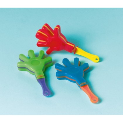 12 Mini Hand Clappers Plastic 8.6 x 4.6 cm