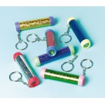 12 Key Chains Kaleidoscope Plastic 1.7 x 8.2 cm