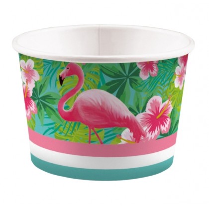 8 Ice Bowls Flamingo Paradise Paper 270 ml