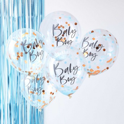 Balloons - Confetti Balloons - Baby Boy - Blue