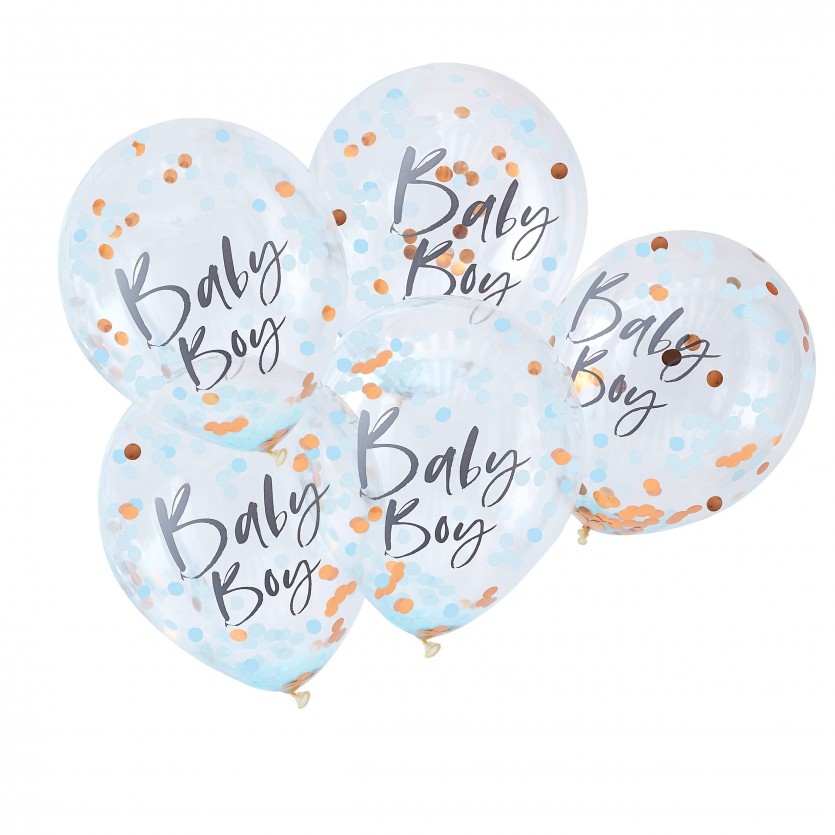 Balloons - Confetti Balloons - Baby Boy - Blue
