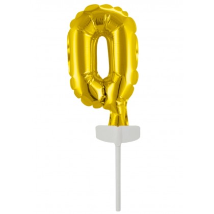 N6 Micro Size Number 0 Gold Foil Balloon N6 Packag