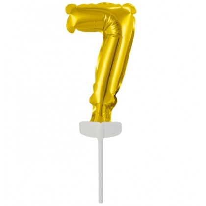 N6 Micro Size Number 7 Gold Foil Balloon N6 Packag