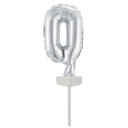 N6 Micro Size Number 0 Silver Foil Balloon N6 Pack