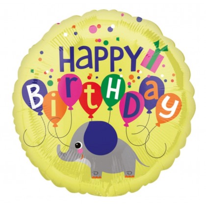 S40 Standard Elephant Birthday Foil Balloon S40 Pa