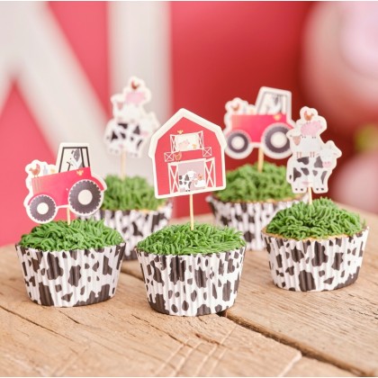 Cupcake Toppers - Set of 6 Farm Scene Toppers