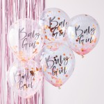 Balloons - Confetti Balloons - Baby Girl - Pink