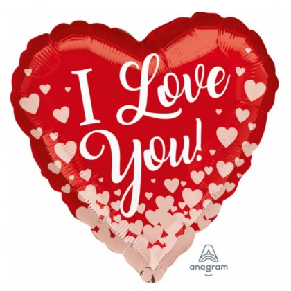 S40 Standard Rose Gold Hearts Foil Balloon S40 Pac