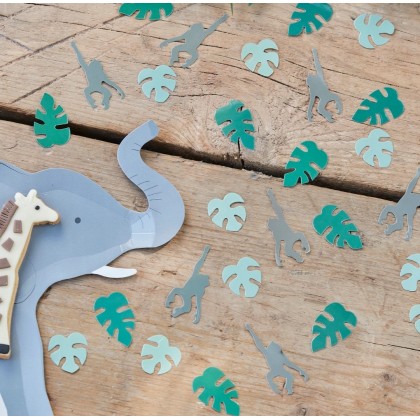 Eco Table Confetti - Jungle Leaf & Monkey Confetti