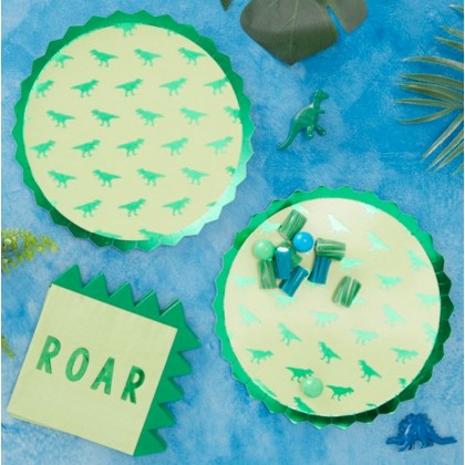 Paper Plates - Foiled - Dinosaur
