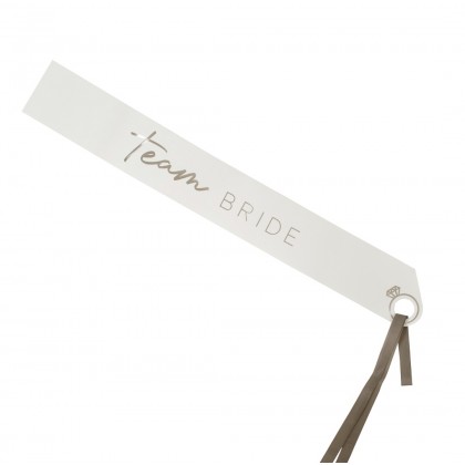 Sash - Team Bride, Silver Foil with Cut Outs