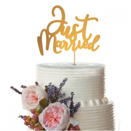 Cake Topper "Just Married" Wedding