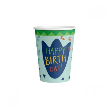 8 Party Paper Cups 250ml - Dino-Mite