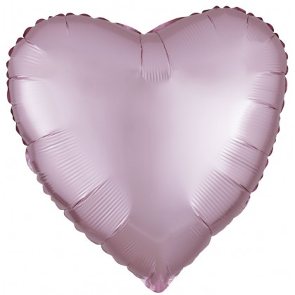 C16 Standard Silk Lustre Pink Heart Foil Balloon C