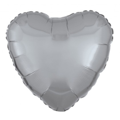C16 Standard Metallic Silver Heart Foil Balloon C1