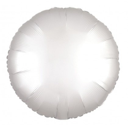 C16 Standard Silk Lustre White Round Foil Balloon