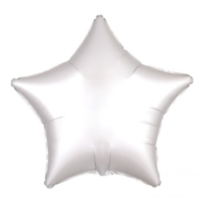 C16 Standard Silk Lustre White Star Foil Balloon C