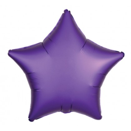 C16 Standard Silk Lustre Purple Star Foil Balloon