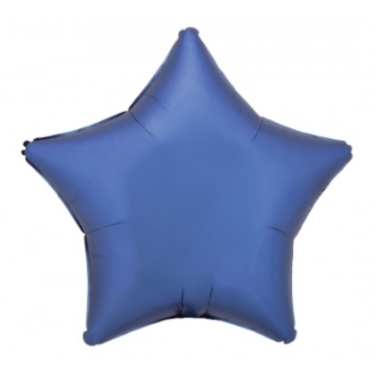 C16 Standard Silk Lustre Azure Blue Star Foil Ball