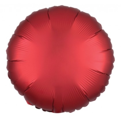 C16 Standard Silk Lustre Dark Red Round Foil Ballo