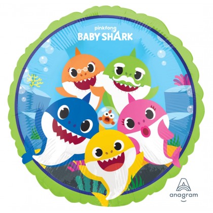 Standard Baby Shark Foil Balloon S60 Packaged 43 c