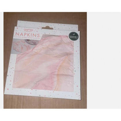 Eco Paper Napkins - Marble - Pink
