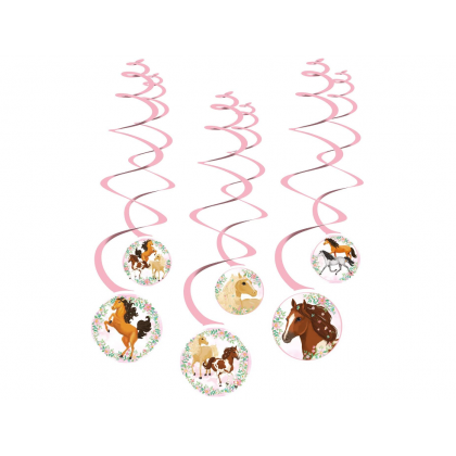 6 Swirl Decoration Beautiful Horses