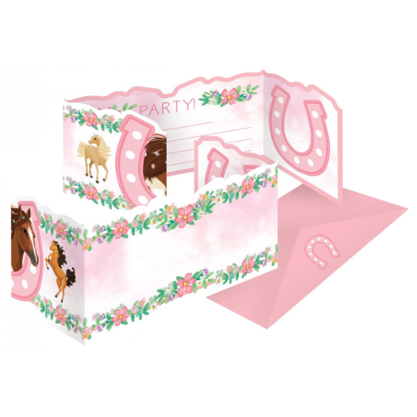 8 Invitations & Envelopes Beautiful Horses