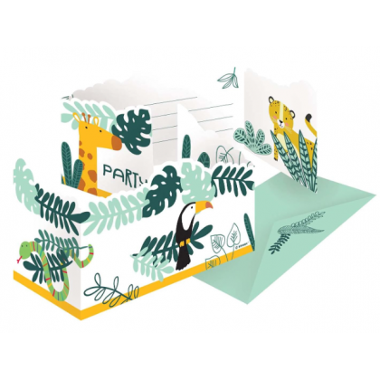 8 Invitations & Envelopes Get Wild