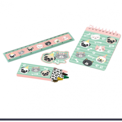 Stationary Favour Set Hello Pets Paper / Plastic 24 Pieces