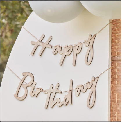 Bunting - Wooden Happy Birthday
