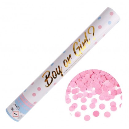 Confetti Cannon Gender Reveal Girl Round Paper 40