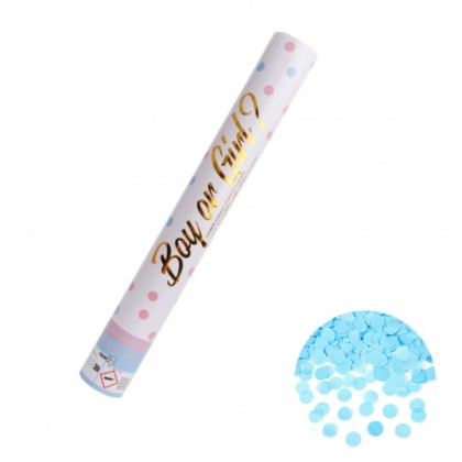 Confetti Cannon Gender Reveal Boy Round Paper 40 c
