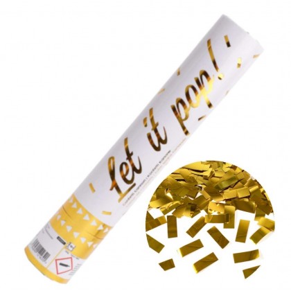 Confetti Cannon Gold Rectangular Foil 28 cm
