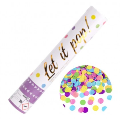 Confetti Cannon Multicolor Round Paper 28 cm
