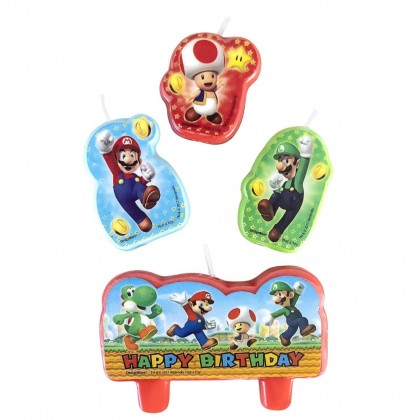 4 Character Candles Super Mario Wax / Plastic Heig