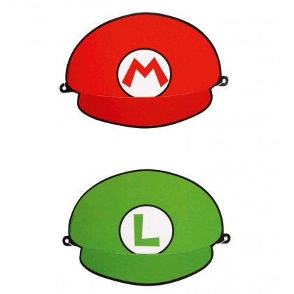 8 Party Hats Super Mario Paper 18.1 x 12.4 cm