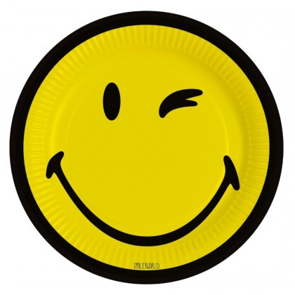 8 Plates Smileyworld Round Papier 23 cm
