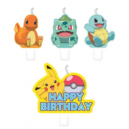4 Mini Character Candles Pokemon Height 5.5 / 7.8