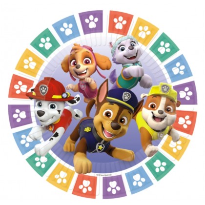 8 Plates Paw Patrol 2022 Round Paper 23 cm