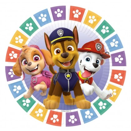 8 Plates Paw Patrol 2022 Round Paper 18 cm