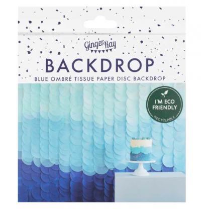 Backdrop - Tissue Paper Discs - Blue Ombre