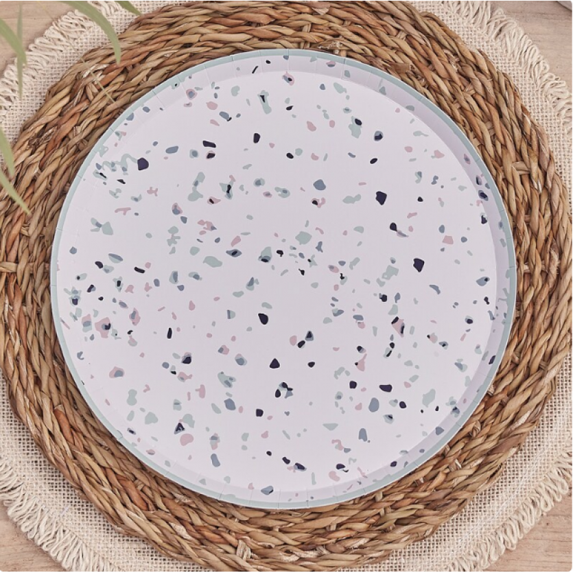 Eco Paper Plates - Terrazzo