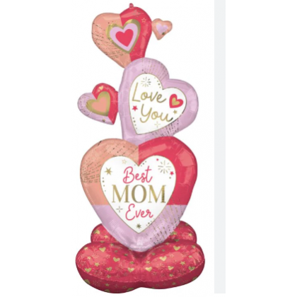 P70 Colorful  Mom Stacked Hearts Airloonz