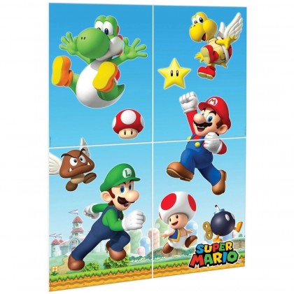 Super Mario Brothers Scene Setters Wall Decorating