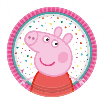 8 Plates Peppa Pig Round Papier 18 cm