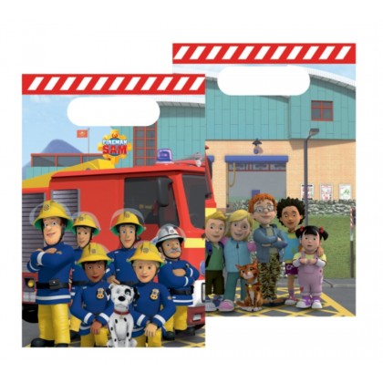 8 Party Bags Fireman Sam Paper 15,8 x 23,6 cm