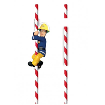 8 Drinking Straws Fireman Sam Paper