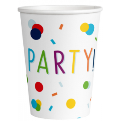 8 Cups Confetti Birthday Paper 250 ml